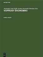 Institut _konomiki (Moskau) Akademija Nauk SSSR, Institut ¿konomiki (Moskau) Akademija Nauk SSSR - Voprosy _konomiki - 8/1981: Avgust