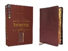 Zondervan - NKJV, Thompson Chain-Reference Bible, Genuine Leather, Calfskin, Burgundy, Red Letter, Thumb Indexed, Comfort Print
