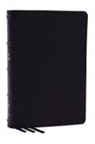 Thomas Nelson - NKJV, Large Print Thinline Reference Bible, Blue Letter, Maclaren Series, Genuine Leather, Black, Thumb Indexed, Comfort Print