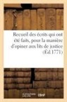 Collectif - Recueil des ecrits qui ont ete