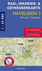 Rad-, Wander- und Gewässerkarte Havelseen 3: Werder, Potsdam