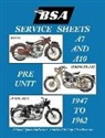 Floyd Clymer - BSA A7 - A10 'Service Sheets' 1947-1962 for All Rigid, Spring Frame and Swing Arm Group 'a' Motorcycles
