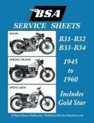 Floyd Clymer - BSA B31 - B32 - B33 - B34 'Service Sheets' 1945-1960 for All Pre-Unit Rigid, Spring Frame and Swing Arm Models