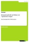 Anonym, Anonymous, Frieda von Meding, Frieda von Meding - Kriegsmetaphorik im Diskurs zur "Spanischen Grippe"