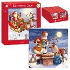 Kartenbox. Doppelkarte. Traditional Qutdoor Santa