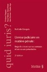 Nathalie Dongois - L'erreur judiciaire en matière pénale