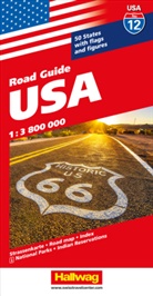 Hallwag Kümmerly+Frey AG, Hallwag Kümmerly+Frey AG - USA Strassenkarte 1:3,8 Mio. Road Guide No 12
