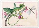 Postkarte. Best Buddies-Edition / Echse & Libelle / quer / blanko