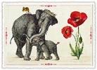 Postkarte. Best Buddies-Edition / Maus & Elefant / quer / blanko