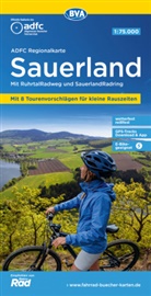 Allgemeiner Deutscher Fahrrad-Club e.V. (ADFC), Bike, BVA BikeMedia GmbH, Allgemeiner Deutscher Fahrrad-Club e V (ADFC - ADFC-Regionalkarte Sauerland mit Tagestouren-Vorschlägen, 1:75.000, reiß- und wetterfest, GPS-Tracks Download