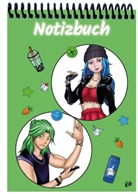 E&amp;Z Verlag GmbH - A 5 Notizblock Manga Quinn und Enora, grün, liniert