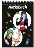 E&amp;Z Verlag GmbH - A 4 Notizblock Manga Quinn und Enora, schwarz, liniert