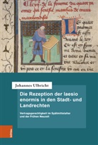 Johannes Ulbricht - Die Rezeption der laesio enormis in den Stadt- und Landrechten