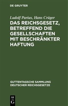 Hans Crüger, Ludolf Parius - Das Reichsgesetz, betreffend die Gesellschaften mit beschränkter Haftung