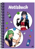 E&amp;Z Verlag GmbH - A 4 Notizbuch Manga Quinn und Enora, lila, kariert