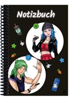 E&amp;Z Verlag GmbH - A 5 Notizbuch Manga Quinn und Enora, schwarz, kariert
