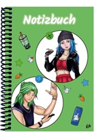 E&amp;Z Verlag GmbH - A 4 Notizbuch Manga Quinn und Enora, grün, liniert