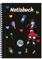 E&amp;Z Verlag GmbH - A 4 Notizbuch Manga Enora, schwarz, liniert