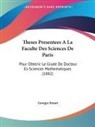 Georges Simart - Theses Presentees A La Faculte Des Sciences De Paris
