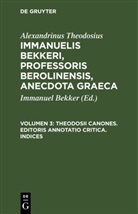 Alexandrinus Theodosius, Theodosius Alexandrinus, Immanuel Bekker - Alexandrinus Theodosius: Immanuelis Bekkeri, Professoris Berolinensis, Anecdota Graeca - Volumen 3: Theodosii Canones. Editoris annotatio critica. Indices