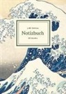 Notebook A5, Notizbuch A5 - Notizbuch schön gestaltet mit Leseband - A5 Hardcover blanko - Hokusai "Die große Welle vor Kanagawa" - 100 Seiten 90g/m² - FSC Papier