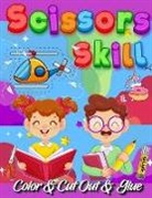 Coloring Book Happy Hour - Scissors Skill Color And Cut Out And Glue