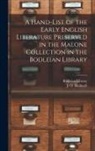 Bodleian Library, J. O. (James Orchard) Halliwell - A Hand-list of the Early English Literature Preserved in the Malone Collection in the Bodleian Library