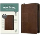 Tyndale - NLT Thinline Reference Zipper Bible, Filament-Enabled Edition (Leatherlike, Atlas Rustic Brown, Red Letter)