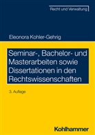 Eleonora Kohler-Gehrig - Seminar-, Bachelor- und Masterarbeiten sowie Dissertationen in den Rechtswissenschaften
