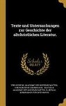 Deutsche Akademie Der Wissenschaften Zu, Preussische Akademie Der Wissenschaften - Texte und Untersuchungen zur Geschichte der altchristlichen Literatur