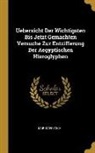 Moritz Fritsch - Uebersicht Der Wichtigsten Bis Jetzt Gemachten Versuche Zur Entzifferung Der Aegyptischen Hieroglyphen