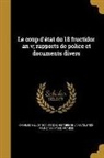 Charles Ballot, Societe De L'Histoire De La Revolutio, Société de l'Histoire de la Révolutio - Le coup d'état du 18 fructidor an v; rapports de police et documents divers