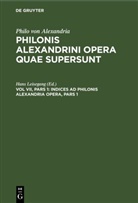 Philo von Alexandria, Hans Leisegang - Philo von Alexandria: Philonis Alexandrini opera quae supersunt - Vol VII, Pars 1: Indices ad Philonis Alexandria Opera, Pars 1