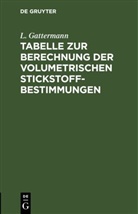L. Gattermann - Tabelle zur Berechnung der volumetrischen Stickstoff-Bestimmungen