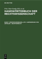 Alexander Elster, Fritz Stier-Somlo - Handwörterbuch der Rechtswissenschaft - Band 7 (Ergänzungsband), Lfg 1: Abänderung von Urteilen - Beamtenrecht