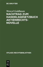 Wenzel Goldbaum - Nachtrag zum Handelsgesetzbuch Aktienrechtsnovelle