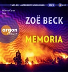 Zoë Beck, Milena Karas - Memoria, 1 Audio-CD, 1 MP3 (Hörbuch)