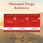 Giovanni Verga, EasyOriginal Verlag, Ilya Frank - Giovanni Verga Geschenkset - 3 Bücher (mit Audio-Online) + Marmorträume Schreibset Premium, m. 3 Beilage, m. 3 Buch