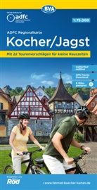 ADFC Allgemeiner Deutscher Fahrrad-Club e.V., Allgemeiner Deutscher Fahrrad-, Allgemeiner Deutscher Fahrrad-Club e.V. (ADFC), BVA BikeMedia GmbH, BVA BikeMedia GmbH, Deutscher Fahrrad-Club e V (AD - ADFC-Regionalkarte Kocher/ Jagst, 1:75.000, mit Tagestourenvorschlägen, reiß- und wetterfest, E-Bike-geeignet, GPS-Tracks-Download