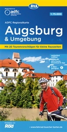 Allgemeiner Deutscher Fahrrad-Club e.V. (ADFC), Bike, BVA BikeMedia GmbH, Allgemeiner Deutscher Fahrrad-Club e V (ADFC - ADFC-Regionalkarte Augsburg und Umgebung, 1:75.000, mit Tagestourenvorschlägen, reiß- und wetterfest, E-Bike-geeignet, GPS-Tracks-Download