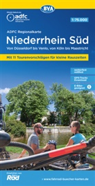Allgemeiner Deutscher Fahrrad-Club e.V. (ADFC), Bike, BVA BikeMedia GmbH, Allgemeiner Deutscher Fahrrad-Club e V (ADFC - ADFC-Regionalkarte Niederrhein Süd 1:75.000, mit Tagestourenvorschlägen, reiß- und wetterfest, E-Bike-geeignet, mit Knotenpunkten, GPS-Tracks-Download