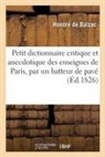 Honoré de Balzac, De balzac-h - Petit dictionnaire critique et