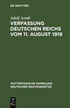 Adolf Arndt - Verfassung Deutschen Reichs vom 11. August 1919