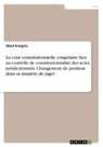 Obed Kongolo - La cour constitutionnelle congolaise face au contrôle de constitutionnalité des actes juridictionnels. Changement de position dans sa manière de juger