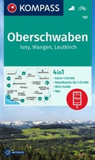 KOMPASS Wanderkarte 187 Oberschwaben, Isny, Wangen, Leutkirch 1:50.000