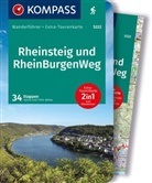 Silvia Behla, Silvia und Thilo Behla, Thilo Behla - KOMPASS Wanderführer Rheinsteig RheinBurgenWeg, 34 Etappen mit Extra-Tourenkarte