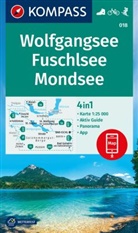 KOMPASS Wanderkarte 018 Wolfgangsee, Fuschlsee, Mondsee 1:25.000