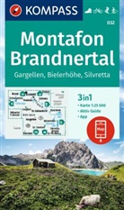 KOMPASS Wanderkarte 032 Montafon, Brandnertal, Gargellen, Bielerhöhe, Silvretta 1:25.000