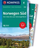 Elke Haan - KOMPASS Wanderführer Norwegen Süd, Von Oslo bis zum Geirangerfjord, 75 Touren mit Extra-Tourenkarte