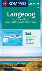 KOMPASS Wanderkarte 731 Langeoog im Nationalpark Niedersächsisches Wattenmeer 1:15.000